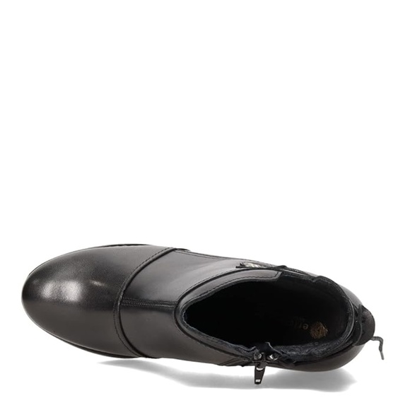 ERIC MICHEAL Casey black leather booties block heel almond toe ankle boots 39 - Picture 6 of 14